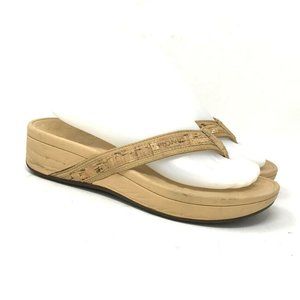 Vionic Womens Tan High Tide Platform Sandals Sz 7